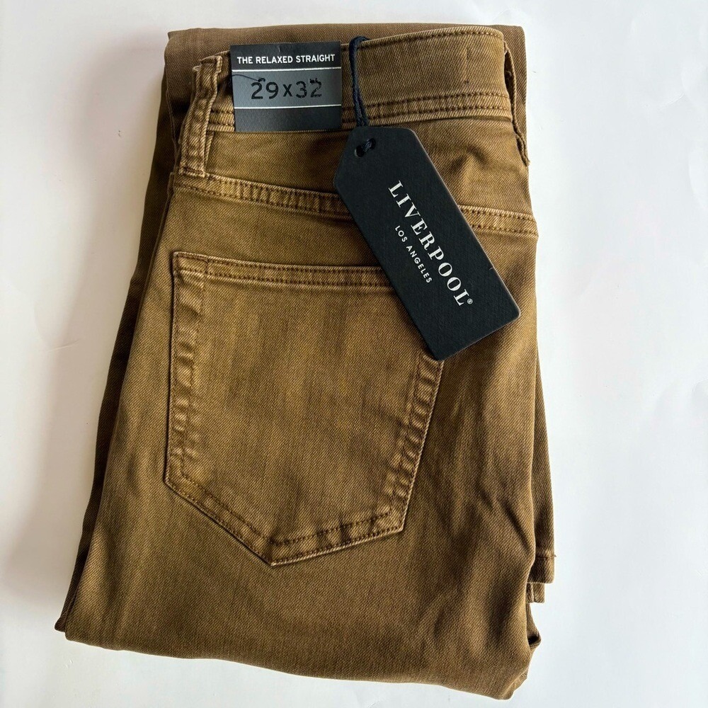Liverpool Men's 29x32 Tobacco Brown‎ Relaxed Straight Khaki Pants NEW
